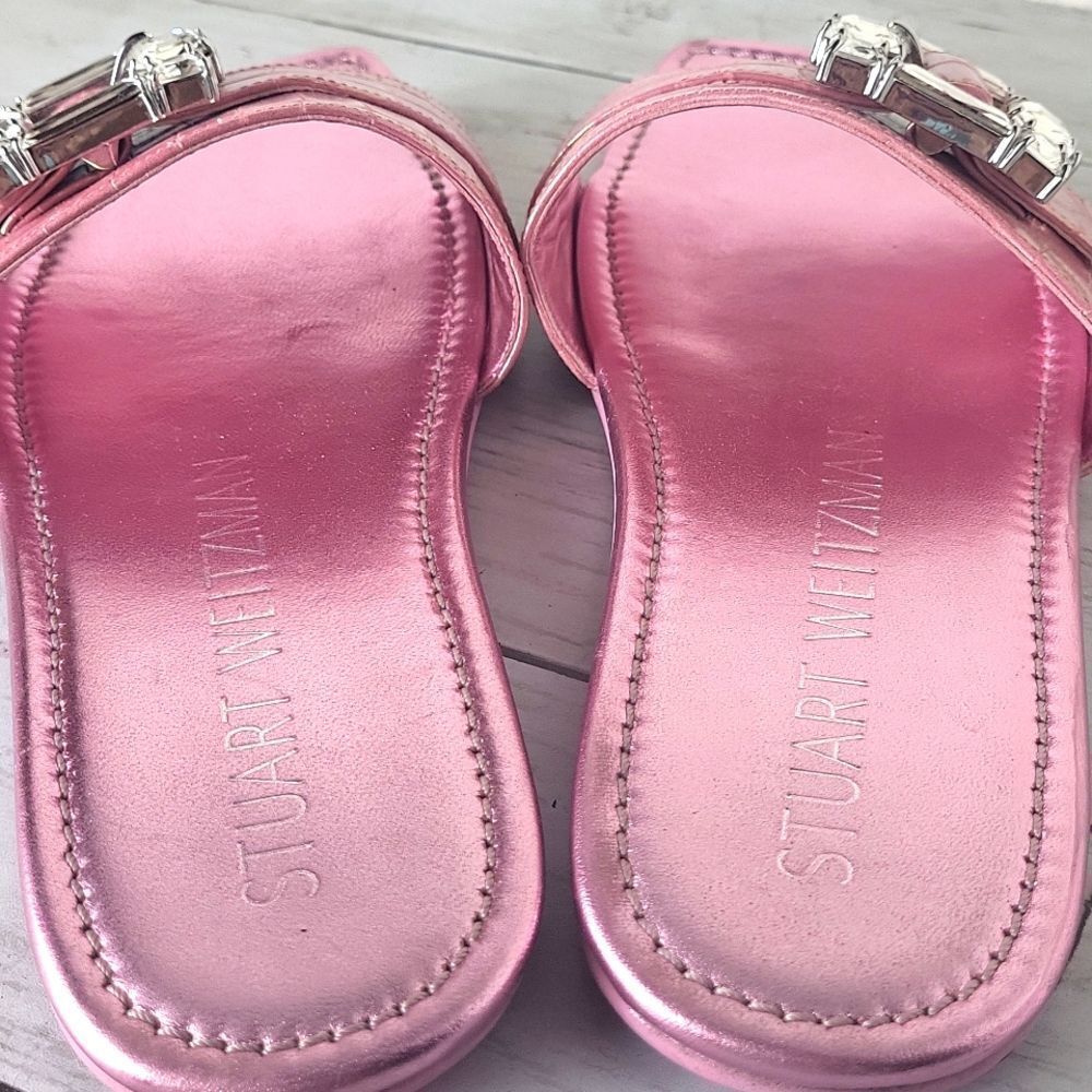 Stuart Weitzman Pantheon Pink‎ Slide Sandals. Size 6.5B - Picture 5 of 7